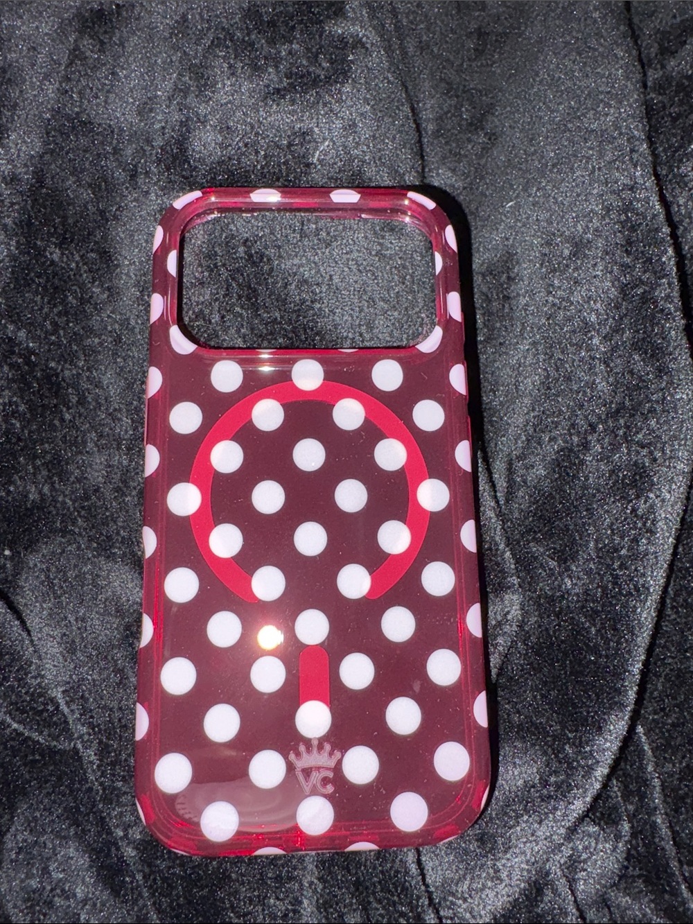 Polka Dot MagSafe-Compatible Phone Case - Red/White